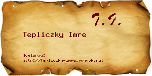 Tepliczky Imre névjegykártya
