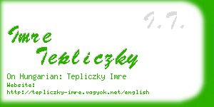 imre tepliczky business card